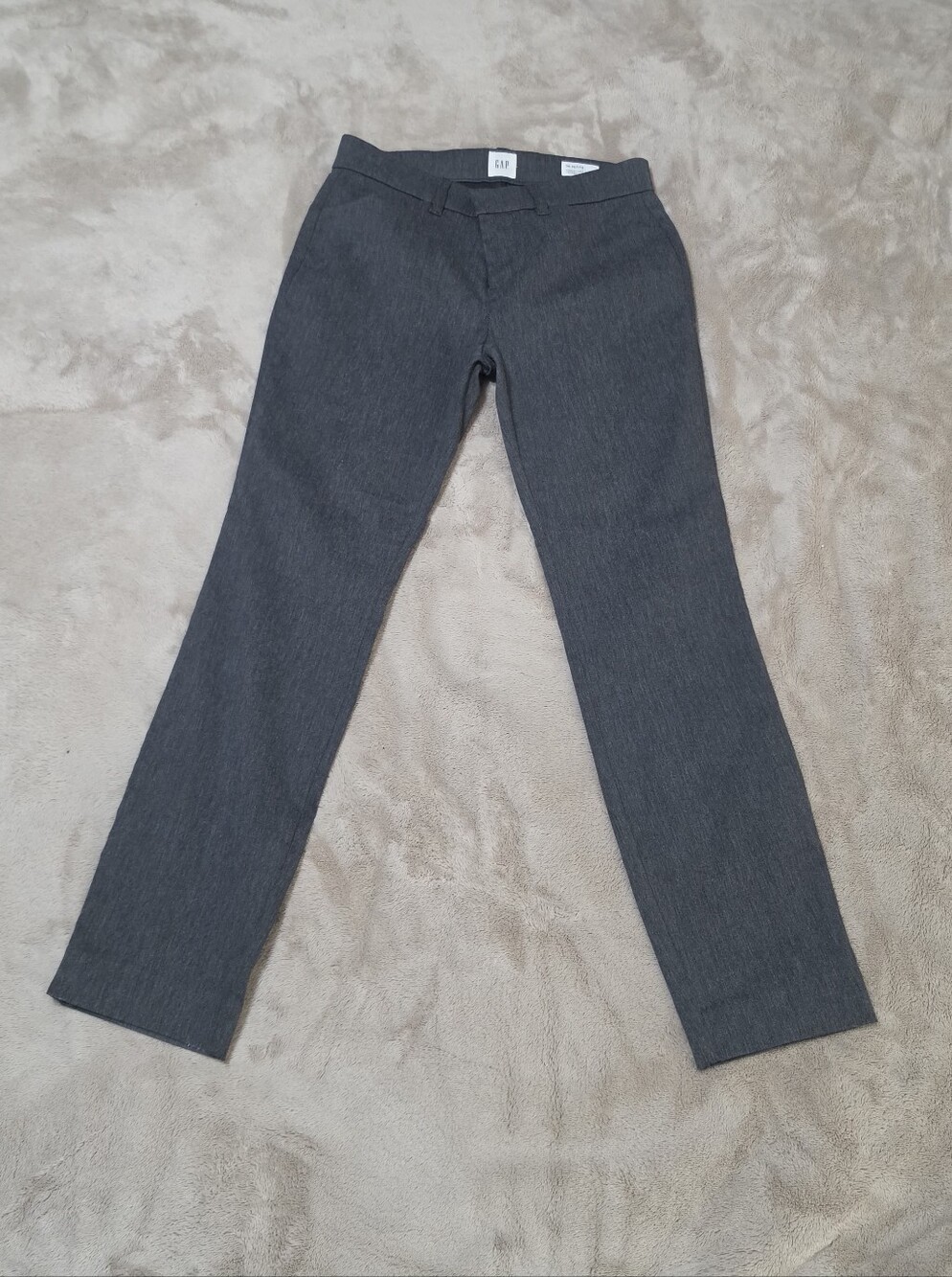 Gap gray skinny ankle pants with subtle vertical pinstripes